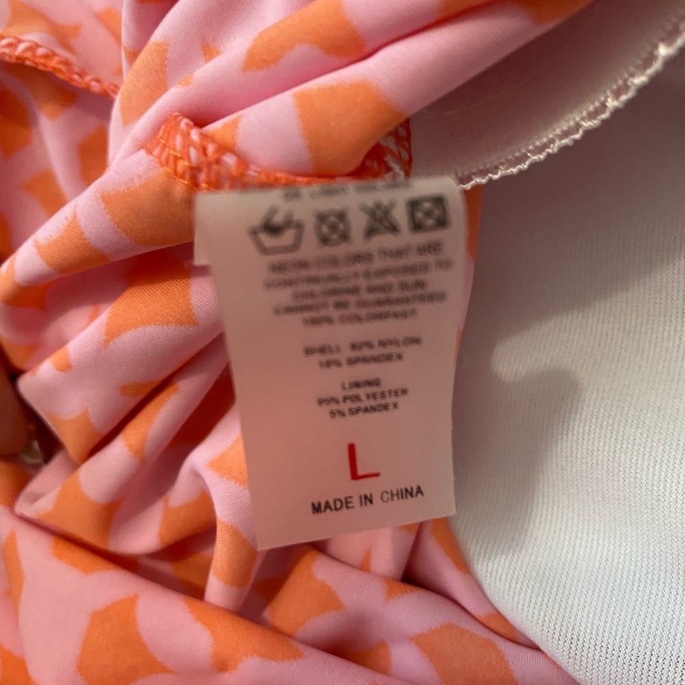 Pink and peach swimsuit tank top